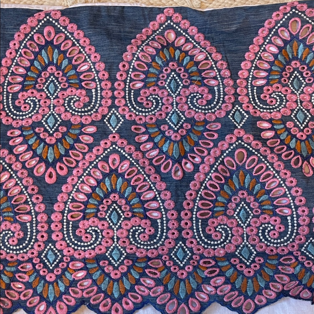 Pottery Barn Kids Zadey Embroidered Crib Bedskirt